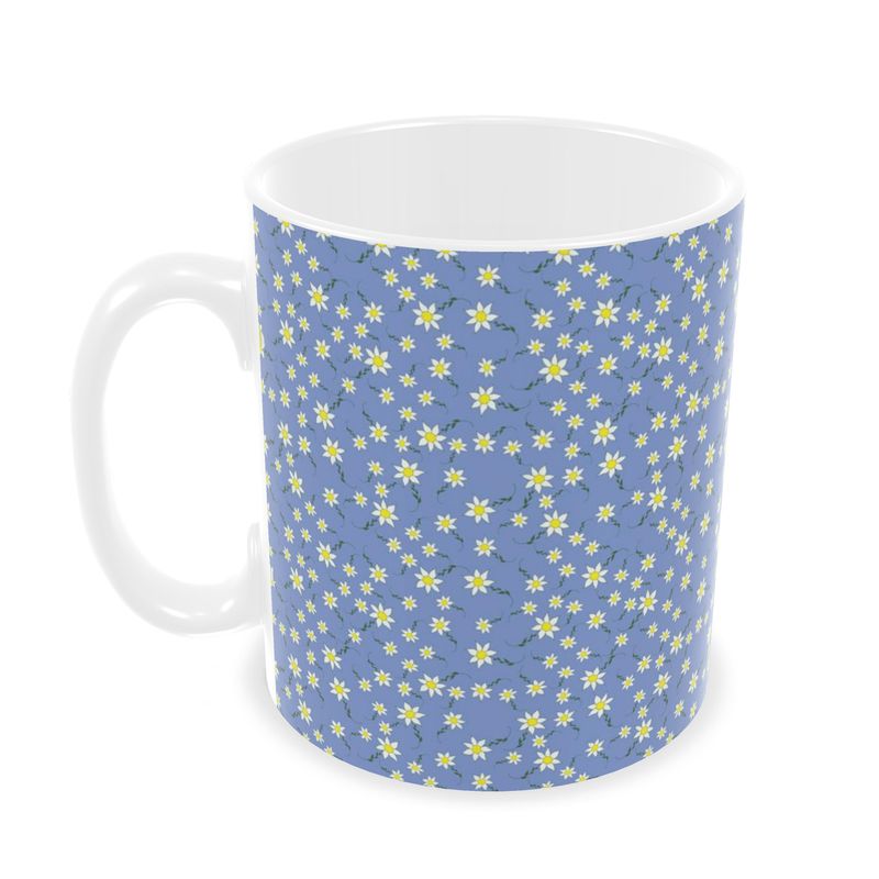 Daisies on Blue 10.1 ounce Mug